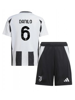 Otroški Nogometna dresi replika Juventus Danilo Luiz #6 Domači 2024-25 Kratek rokav (+ hlače)